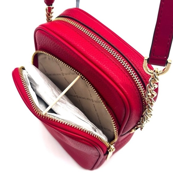 Michael Kors Medium NS Chain Xbody Bag Red/ Gold (NWT) - Picture 10 of 10